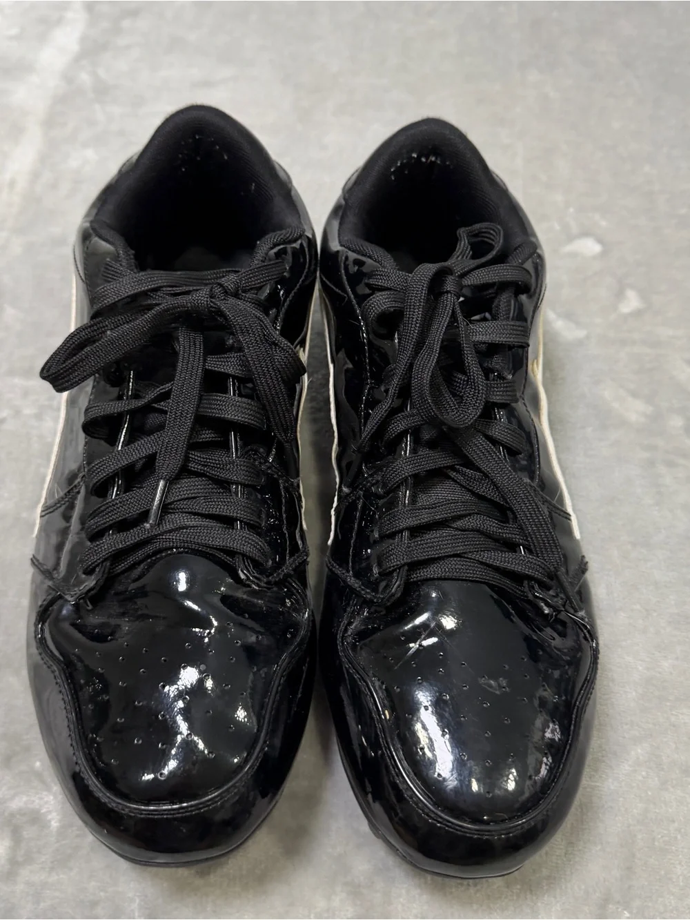 Enzo Phantom Black White Patent Leather Men's Cleats Size 12 Limited Edition